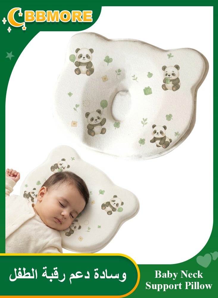 BBMORE Baby Neck Support Pillow,Memory Foam Baby Pillow Soft and Cozy Baby's Head Shaping Pillow Suitable for Newborns Prevent Flat Head (Panda) - Image 1